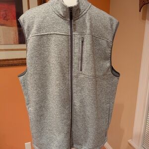 Izod Vest Mens XXL Grey FullZip Sleeveless Pockets